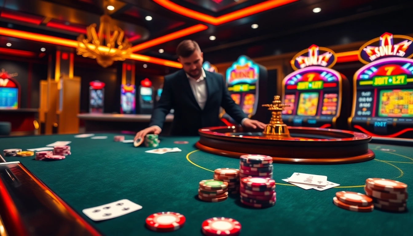 Experience the excitement of gambling at the casino en ligne meilleur site with vibrant gaming tables and roulette wheels.